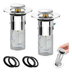 KUANGYE - Pack X2 Filtro Tapón Para Ducha Fregadero Drenaje Tapa