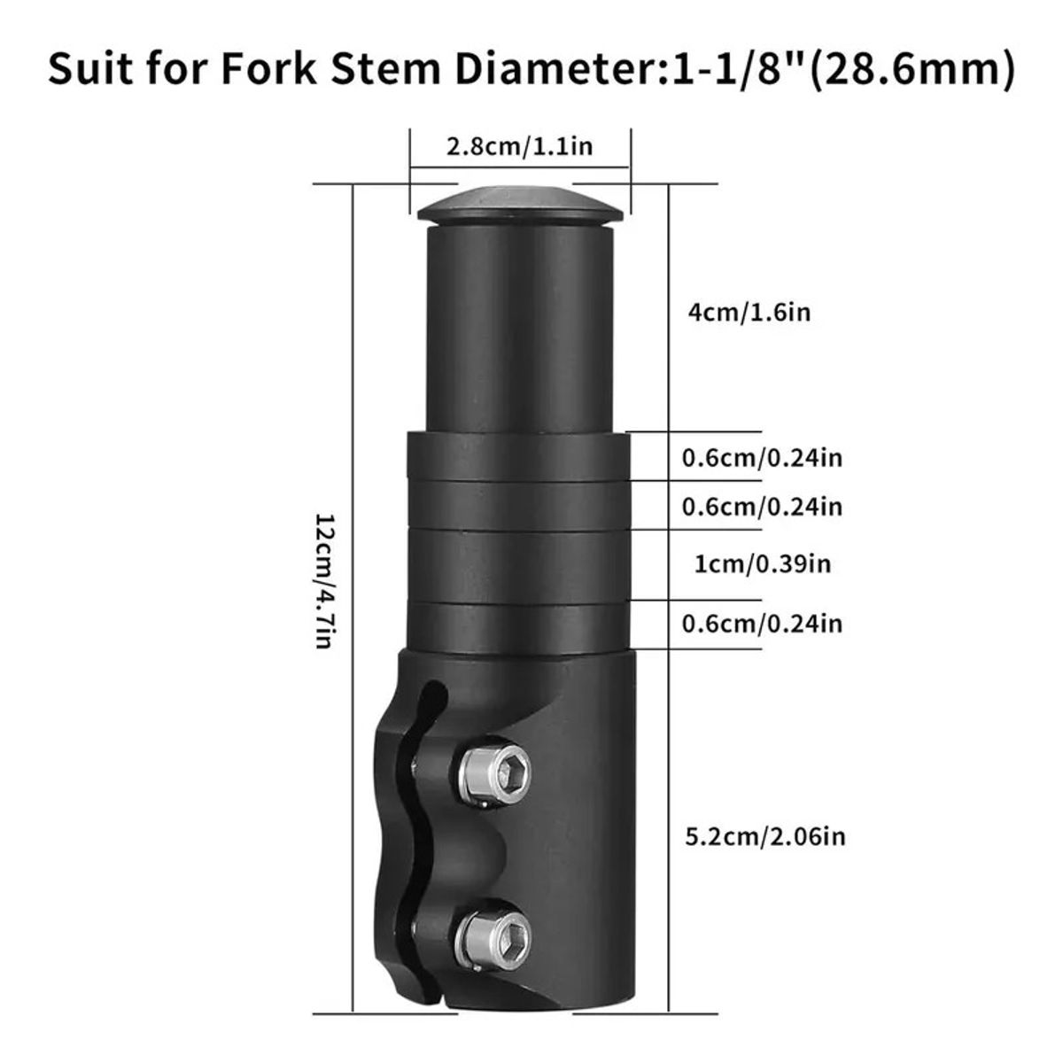 GENERICO - Extensor / Adaptador Elevador Manillar De Espiga A-head 25.4