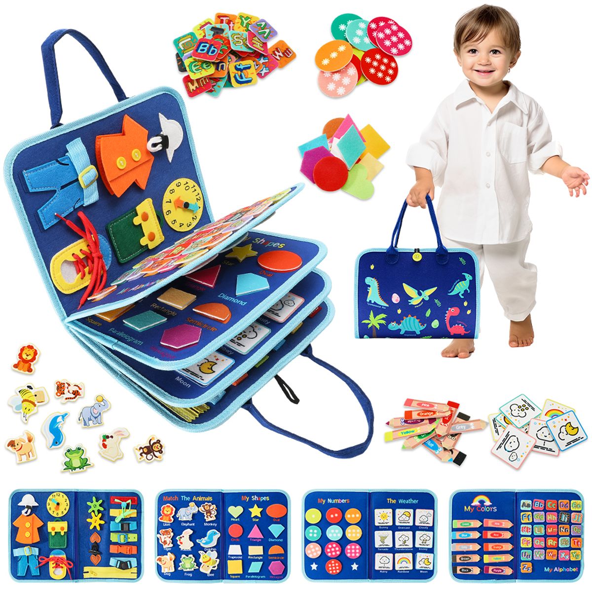 LUKOVEE - Libro Sensorial Y Didáctico Desarrollo Habilidades De Tela