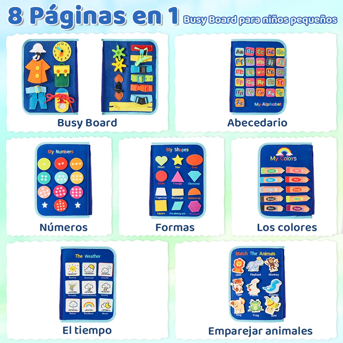 LUKOVEE - Libro Sensorial Y Didáctico Desarrollo Habilidades De Tela