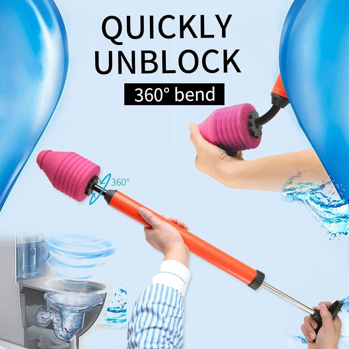 KUANGYE - Sopapo Destapador Cañerías Para Baños Alta Presión Drenaje