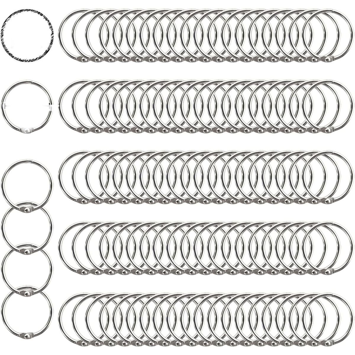 KUANGYE - Llavero Argolla Con Broche 96 Unidades 25 Mm