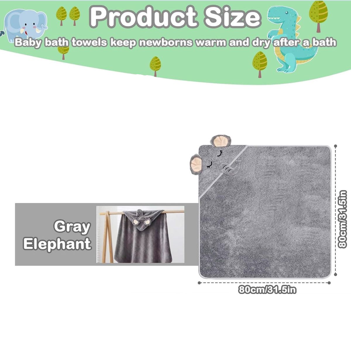 KUANGYE - Toallas De Baño Algodón Cómodo Con Capucha Para Niños