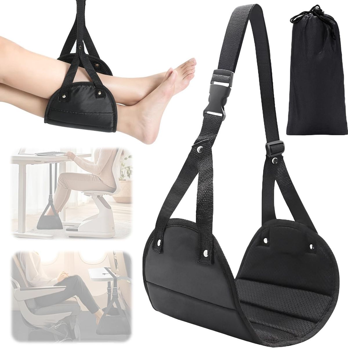 KUANGYE - Apoya Pies Para Viajes Avión Bus Reposapiés Portátil