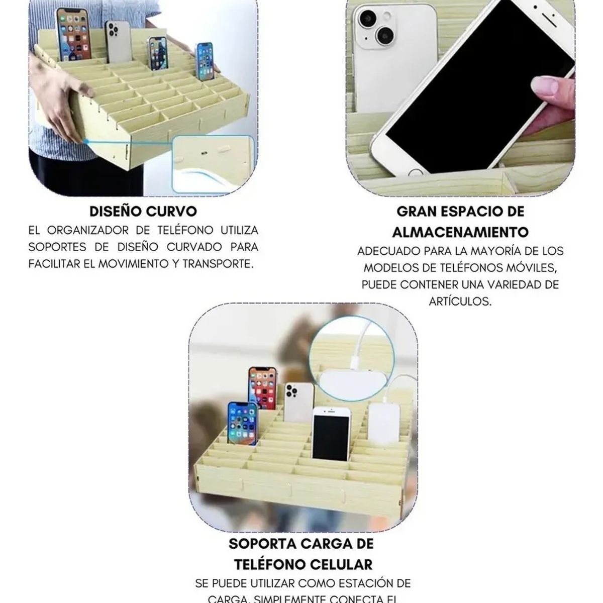 KUANGYE - Caja Organizadora Celulares 48 Espacios Estante Organizador