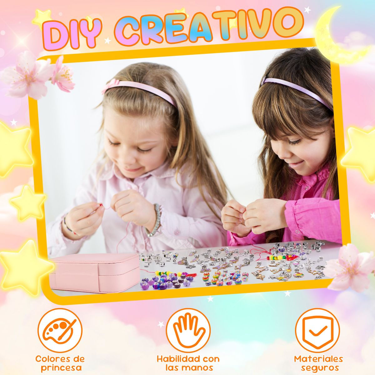 LUKOVEE - Kit Pulseras Cuentas Para Hacer Bricolaje Para Niñas 200pzs