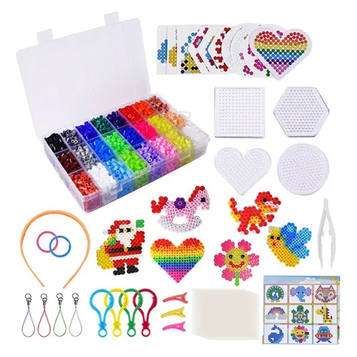 LUKOVEE - Pack Hama Beads 5mm 6300pcs 24 Color Y Accesorios