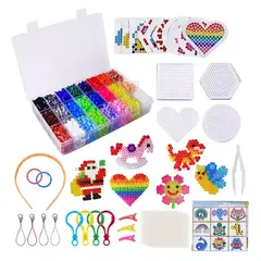 LUKOVEE - Pack Hama Beads 5mm 6300pcs 24 Color Y Accesorios