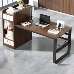 YOMYM - Escritorio Moderno Con Cajoneras y Marco Acero Resistente 110x60x110cm