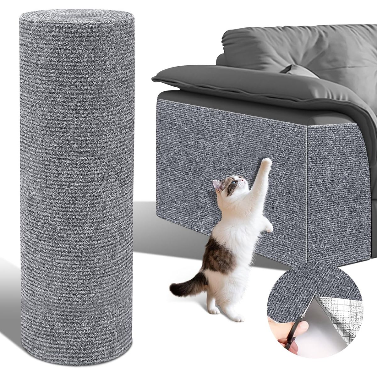 KUANGYE - Autoadhesivo Rascador De Gatos Esquina Y Pared 40×200cm