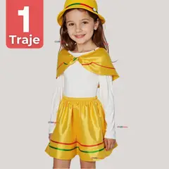 UTILISIMO - Traje Nortino Amarillo 4 Piezas Niña Fiestas Patrias Baile Nortino