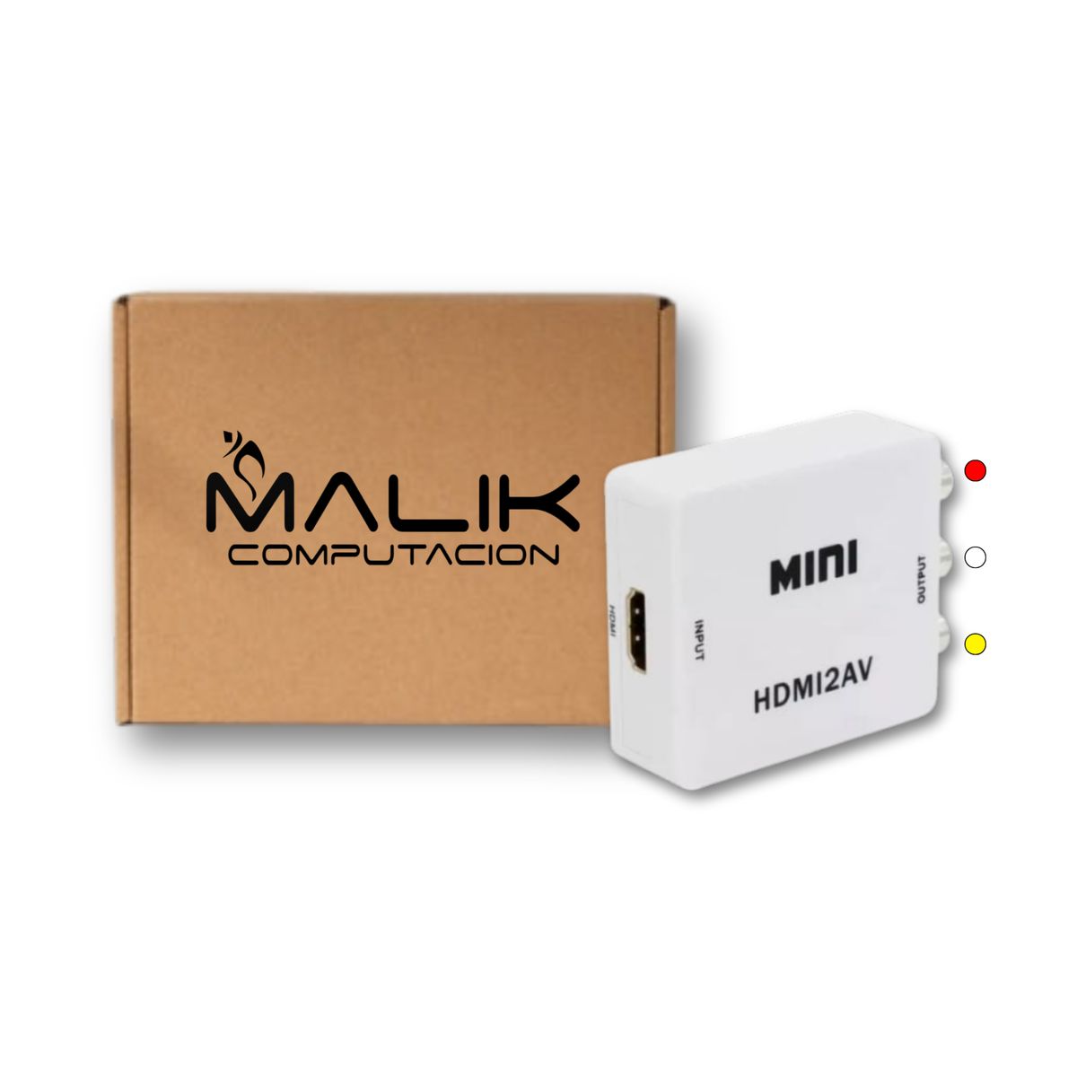 Adaptador Hdmi A Rca: Convierte Hdmi A 3 Salidas 2AV Pack 3, marca MALIK - Foto Principal