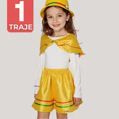 UTILISIMO - Traje Nortino Amarillo 3 Piezas Niña Fiestas Patrias