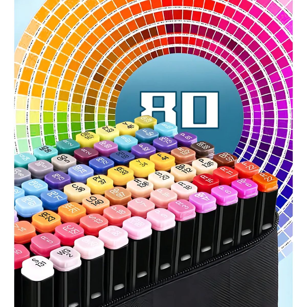 GENERICO - Set De 80 Marcadores Doble Punta Touch
