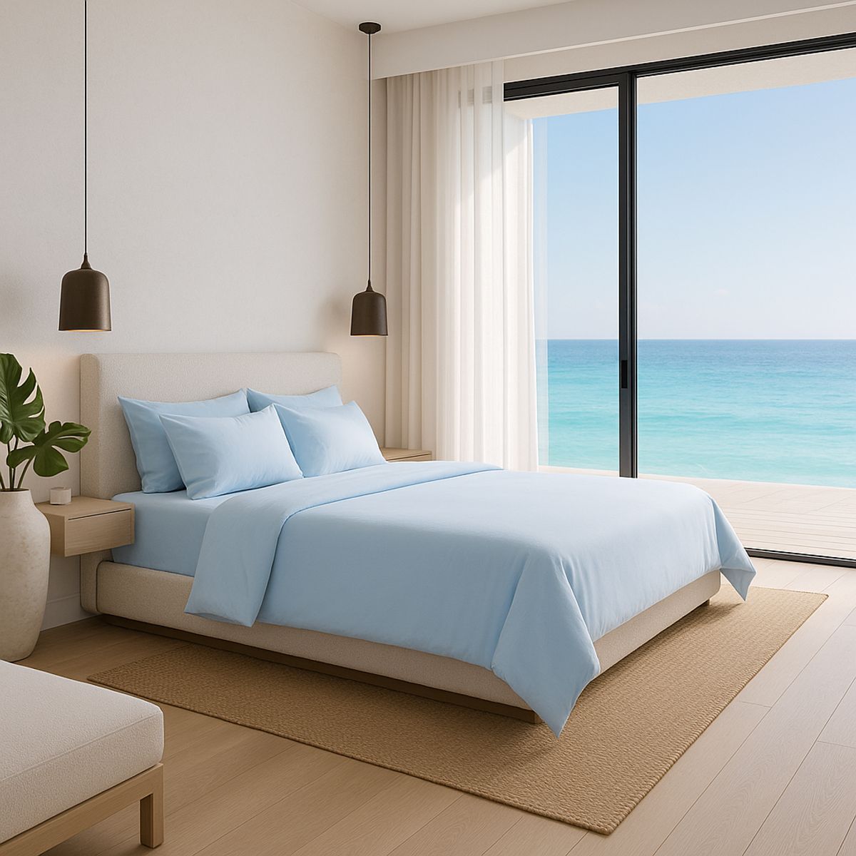 ARMONIA - Set de Cama Signature 800 hilos Azul 2 Plazas