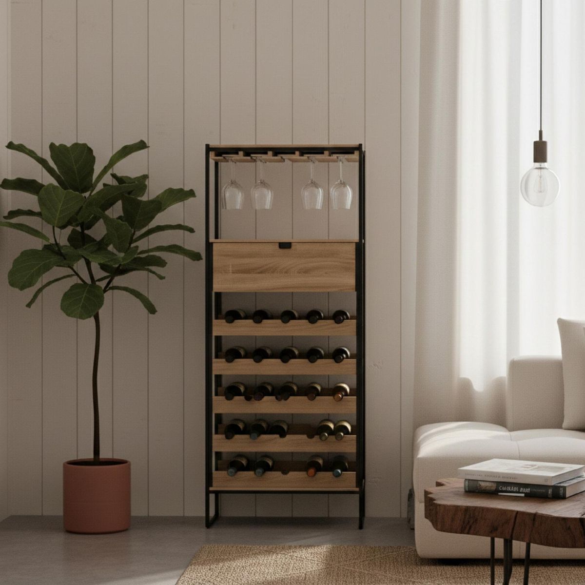 5FIVE - Mueble Bar con soporte para 25 botellas Aliaj 5Five