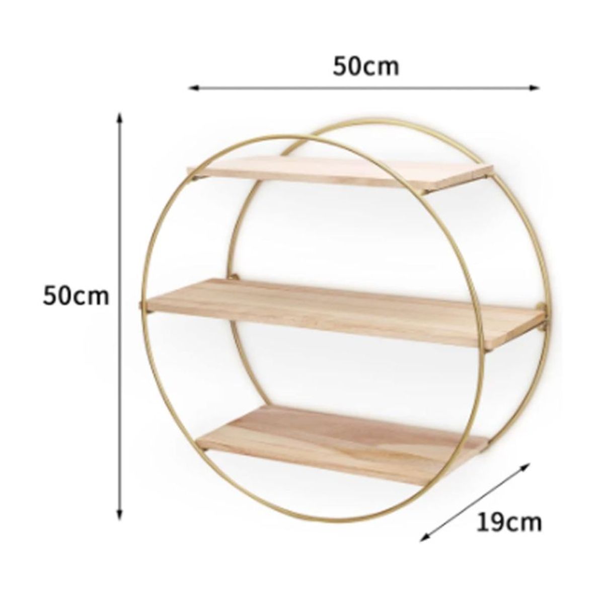 GENERICO - Estante Flotante De Pared Redondo Con 3 Repisas