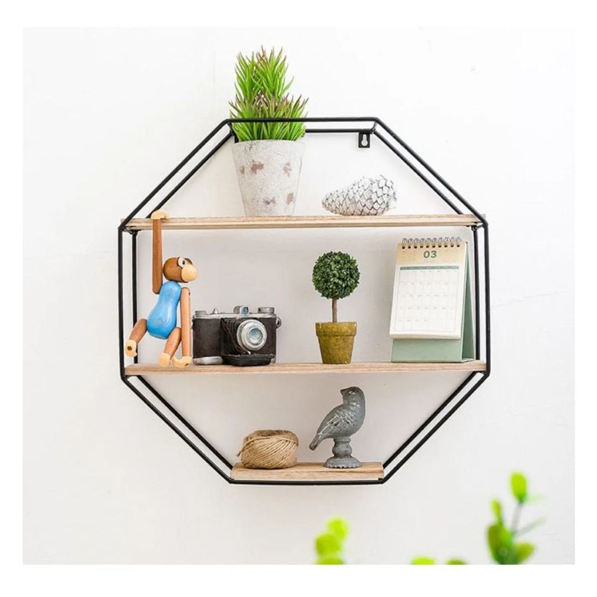 GENERICO - Repisa Organizador Decorativa Hexagonal Pared Flotante