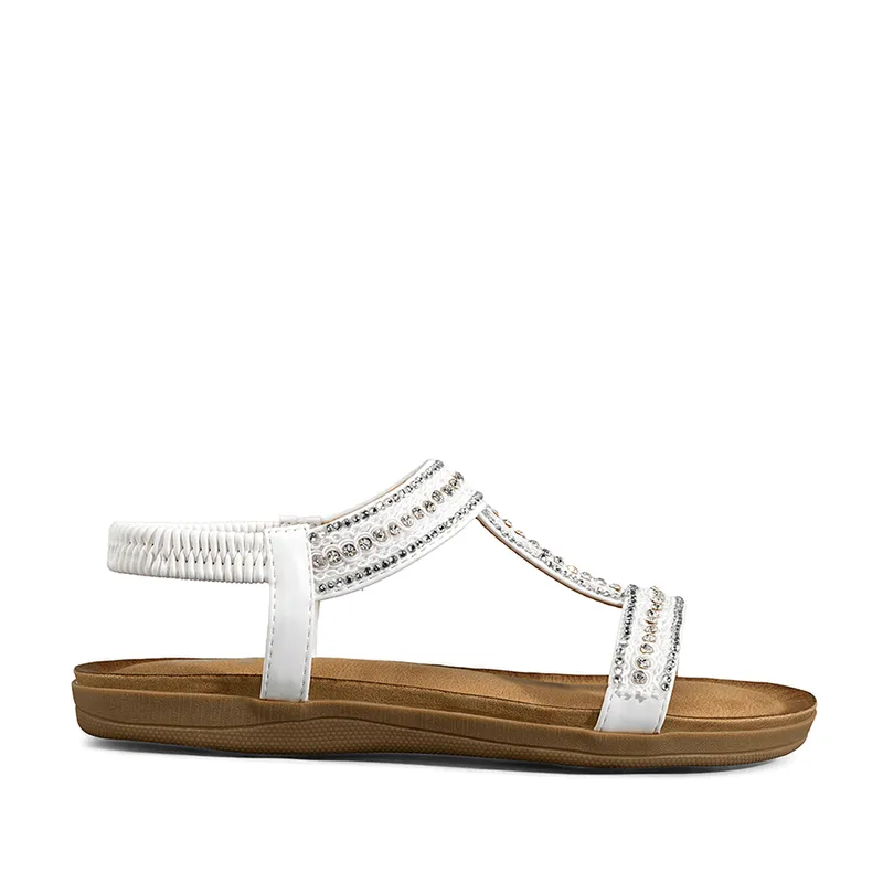 WEIDE - Sandalia Casual Plana Pedrería Mujer Weide Jn721