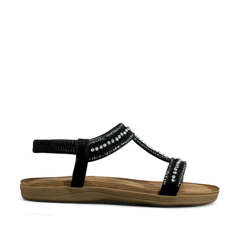 WEIDE - Sandalia Casual Plana Pedrería Mujer Weide Jn721