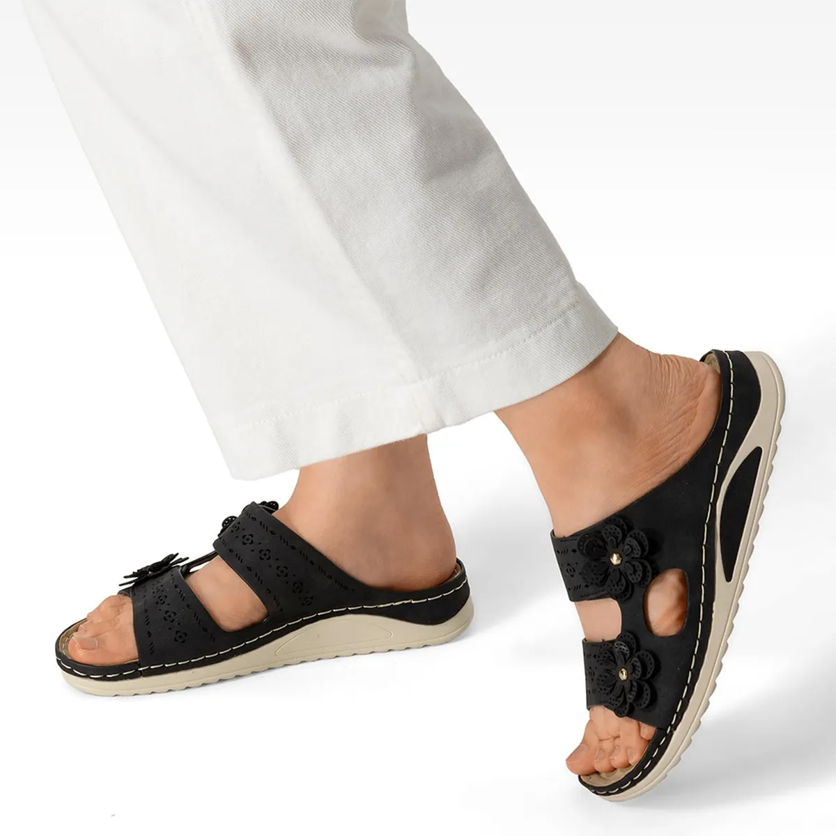 WEIDE - Sandalia Estilo Chala Confort Taco Cuña Mujer Weide JN723