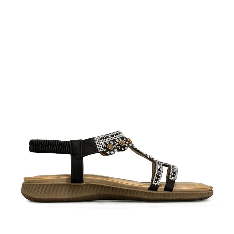WEIDE - Sandalia Plana Comfort Pedrería Mujer  Weide Js77