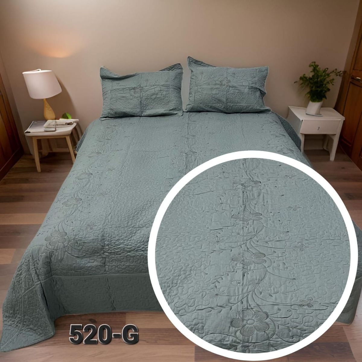 GENERICO - Cubrecama Quilt de Verano Bordado 2 Plazas - Varios Diseños