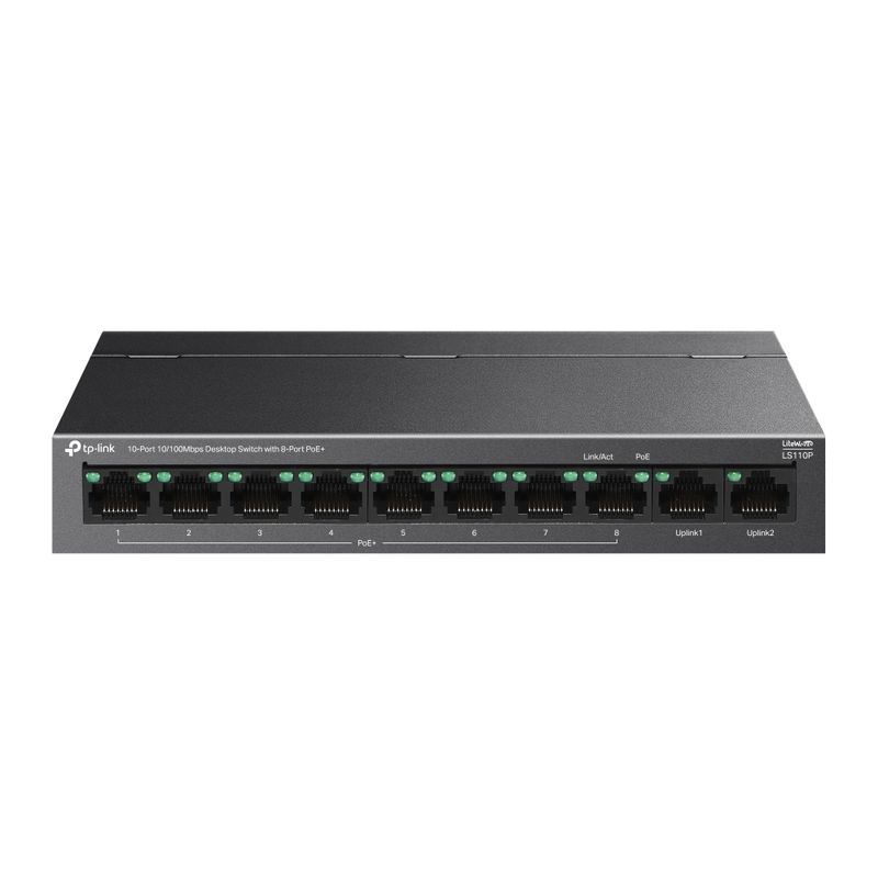 TP LINK - Desktop Switch TP-Link 10-Port 10100Mbps con 8-Port PoE+
