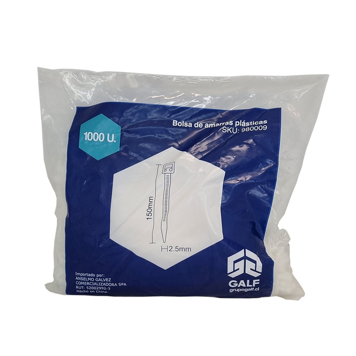 GENERICO - Bolsas de amarras plasticas 1000 unidades