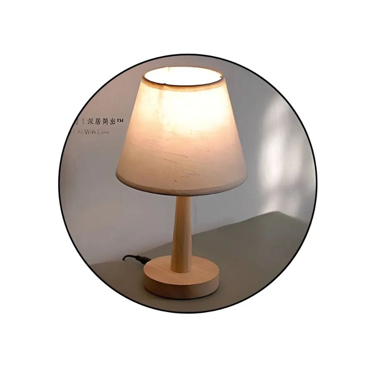 GENERICO - Lampara Base Madera Elegante 38cm