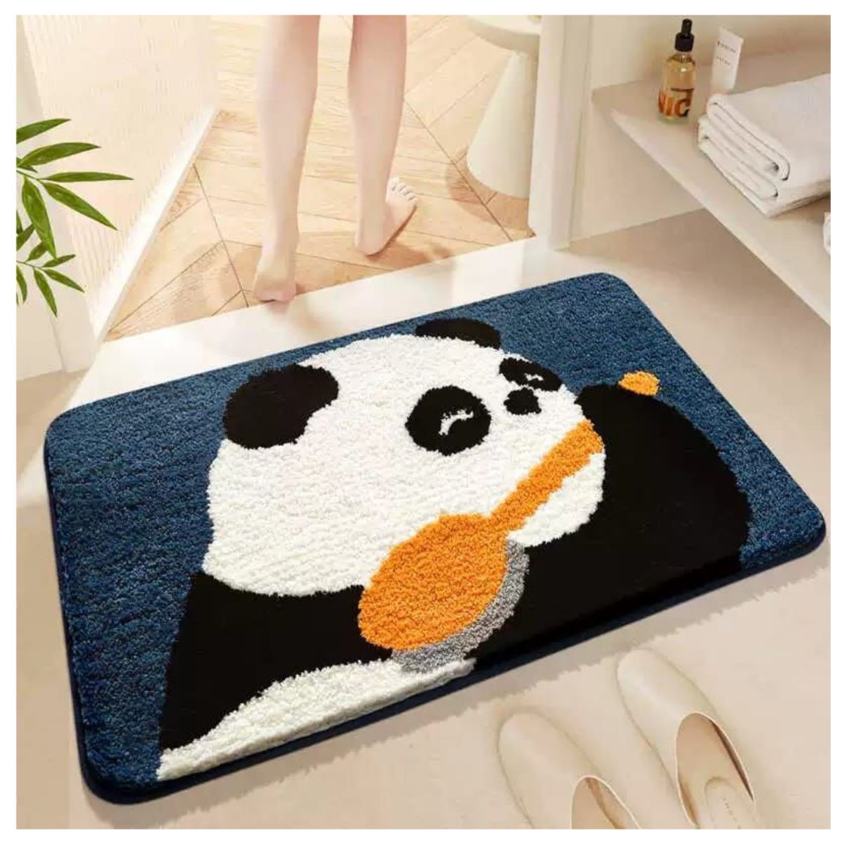 GENERICO - Alfombra Antideslizante Poliéster Diseños Panda De 80x50cm