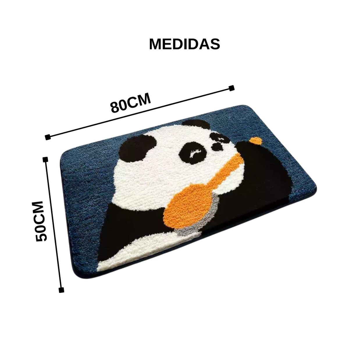 GENERICO - Alfombra Antideslizante Poliéster Diseños Panda De 80x50cm