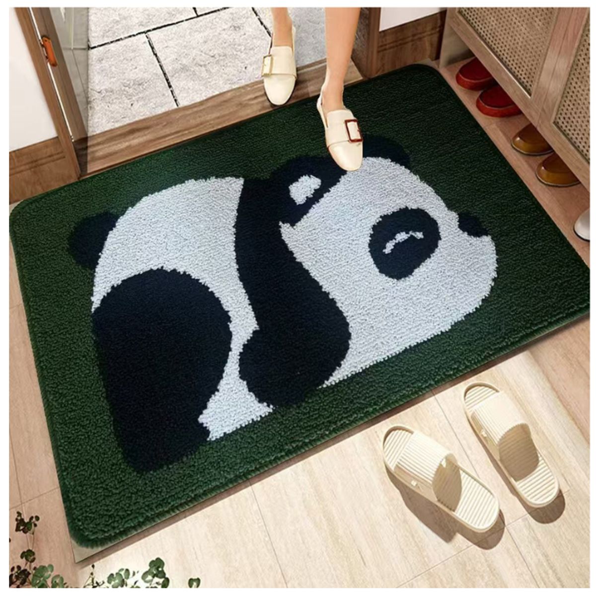 GENERICO - Alfombra Antideslizante Poliéster Diseños Panda De 80x50cm