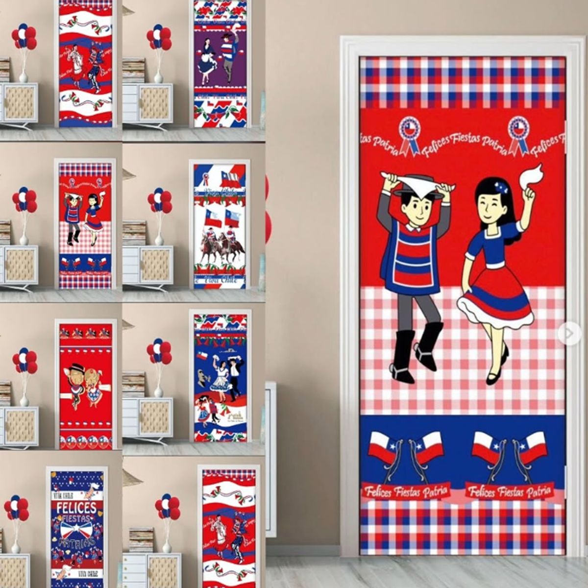 GENERICO - Funda De Puerta Decoración Fechas Patrias 100x210cm