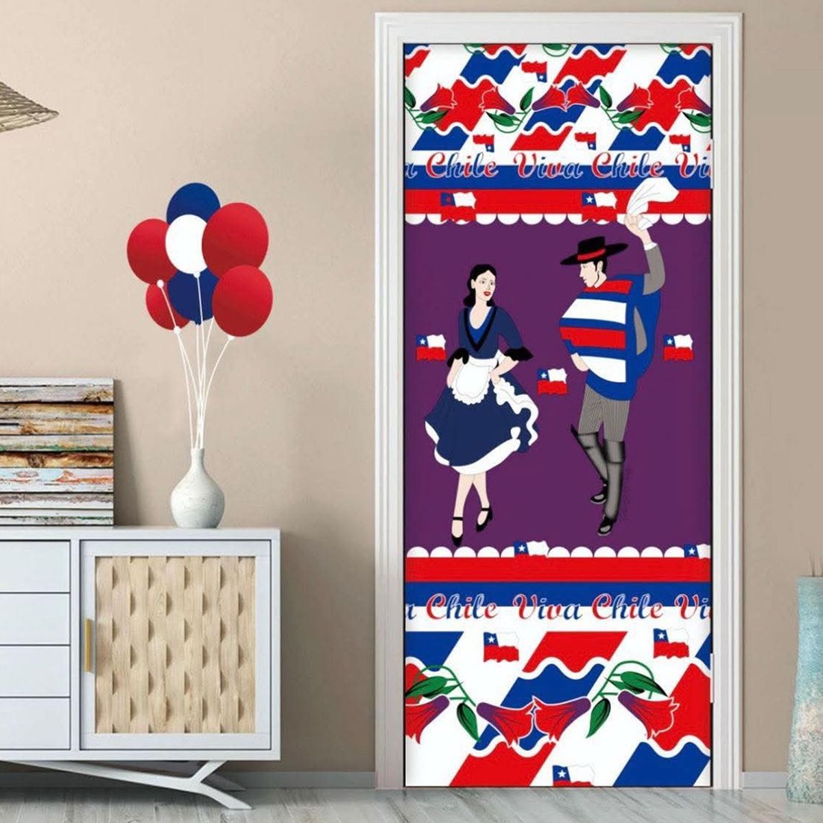 GENERICO - Funda De Puerta Decoración Fechas Patrias 100x210cm