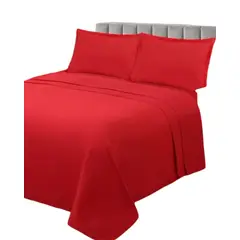 GENERICO - JUEGO DE SÁBANAS DE GENERO 2 PLAZA ROJO
