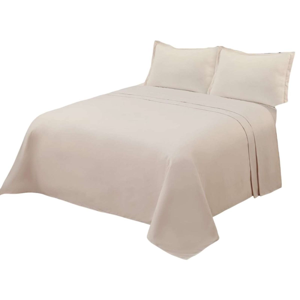 GENERICO - JUEGO DE SÁBANAS DE GENERO KING BEIGE