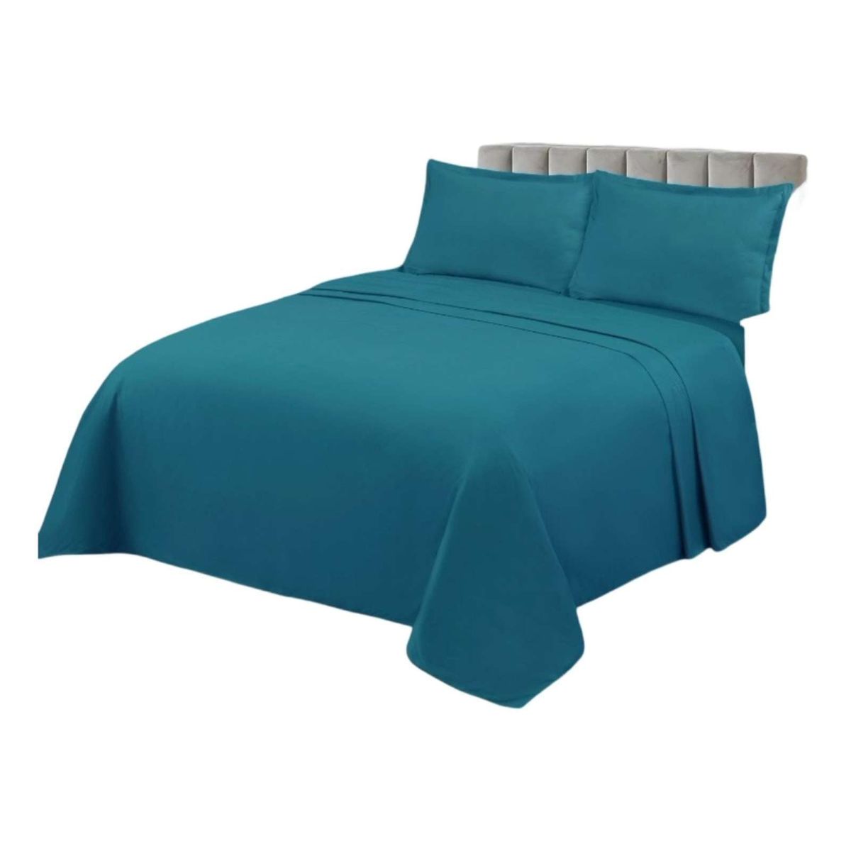 GENERICO - JUEGO DE SÁBANAS DE GENERO PLAZA Y MEDIA TURQUESA