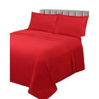 JUEGO DE SÁBANAS DE GENERO 2 PLAZA ROJO