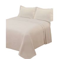 JUEGO DE SÁBANAS DE GENERO KING BEIGE