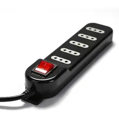 MACROTEL - Alargador Zapatilla 5 Posiciones 3mts Certificada Negro