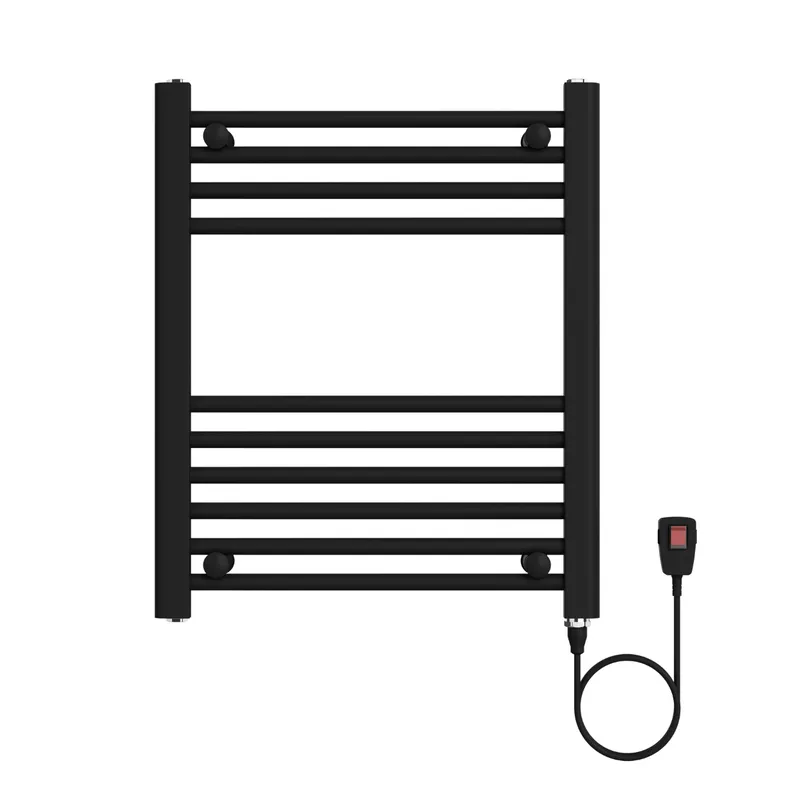 VERKEN - Secador de Toallas Eléctrico para Baño 200W Mural 60x50 cm Negro