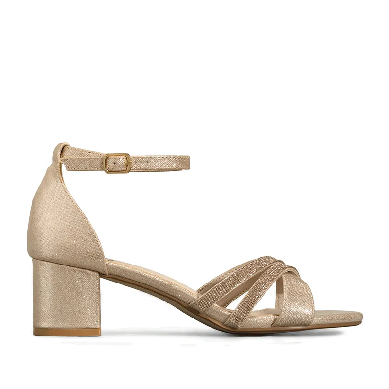 WEIDE - Sandalia Taco Grueso Fiesta Pedrería Mujer Weide YOU525