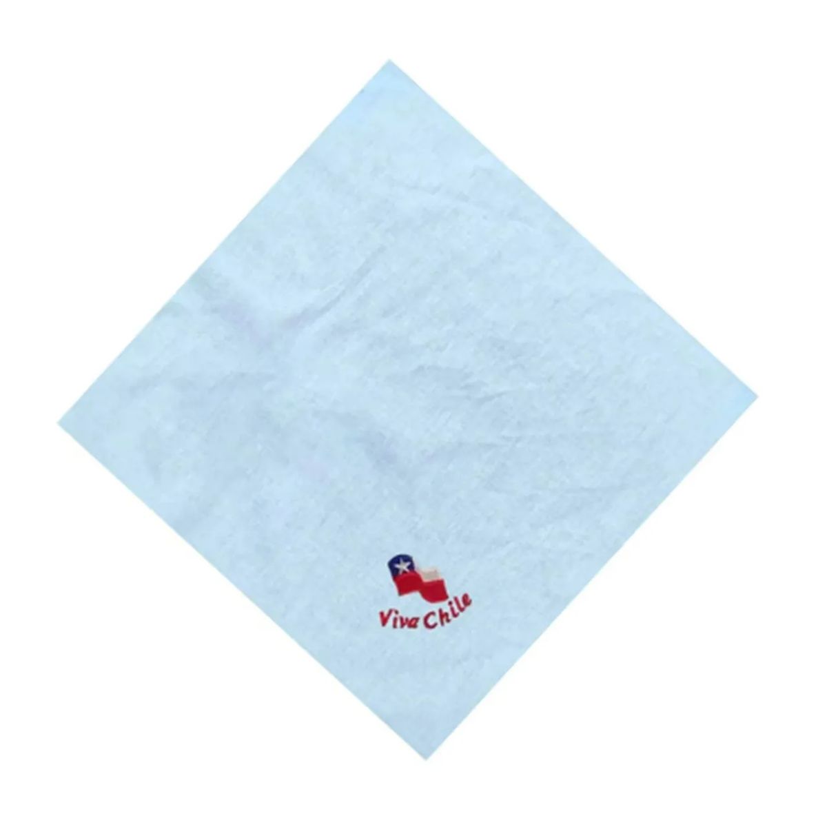 GENERICO - Pañuelo Blanco Algodon Bordado Fiestas Patrias Cueca Chile