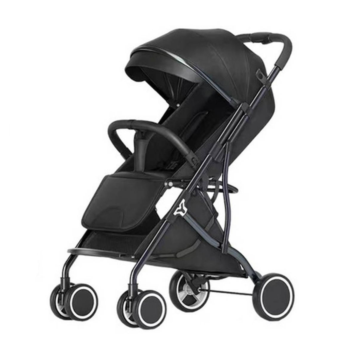 GENERICO - Coche Plegable Negro con Sombrilla