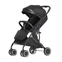 GENERICO - Coche Plegable Negro con Sombrilla