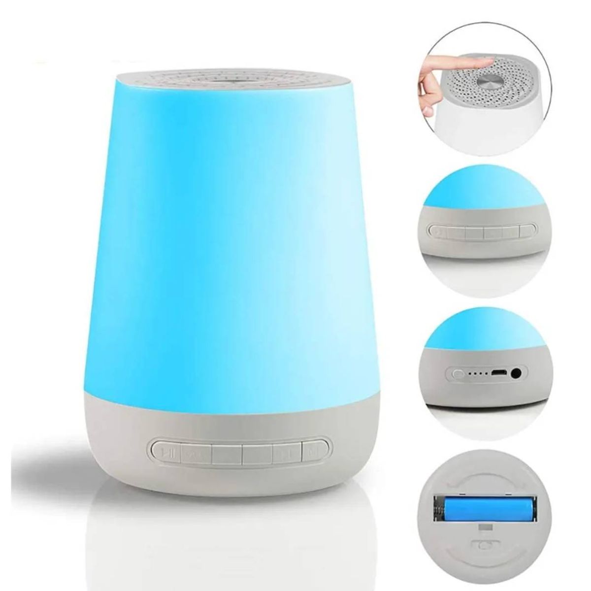 GENERICO - Maquina de Ruido Blanco Wi-Fi con Reloj y Luz, 32 sonidos