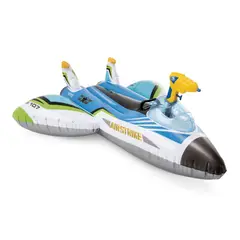 INTEX - Flotador Inflable Avion con Pistola Lanza Agua Azul