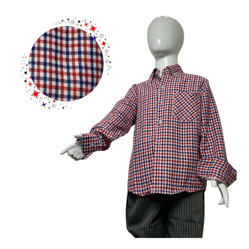 EKOL TACTICA MILITAR - Camisa Cuadrille Para Traje Huaso Niño Y Juvenil Cuadrille Tricolor