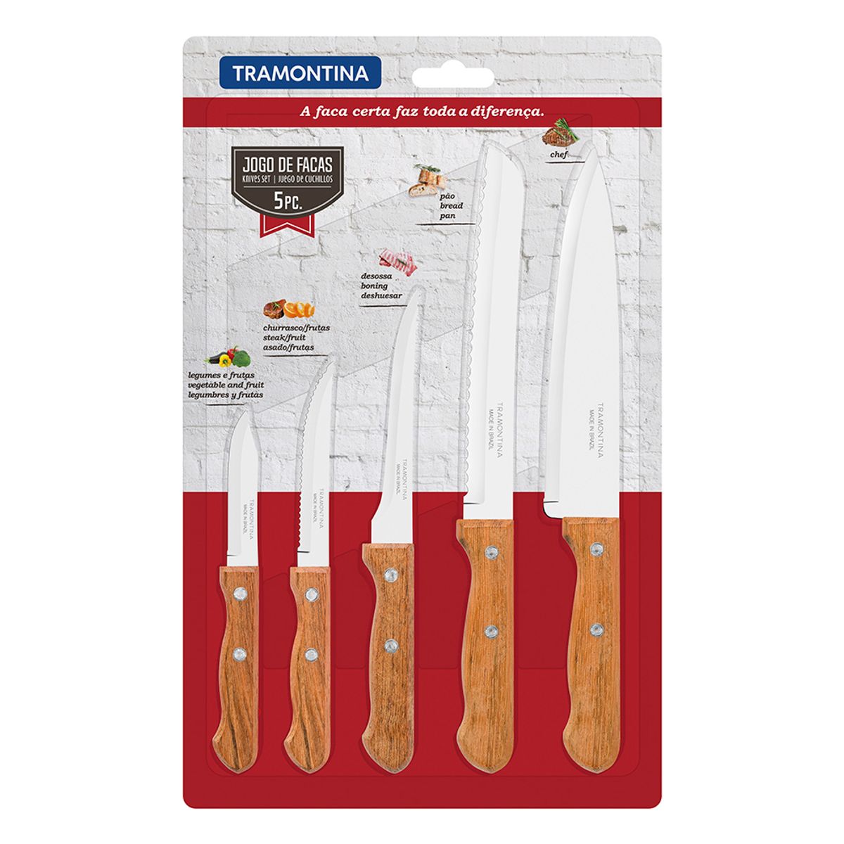 TRAMONTINA - Juego De Cuchillos De Cocina Tramontina Dinamyc 5 piezas